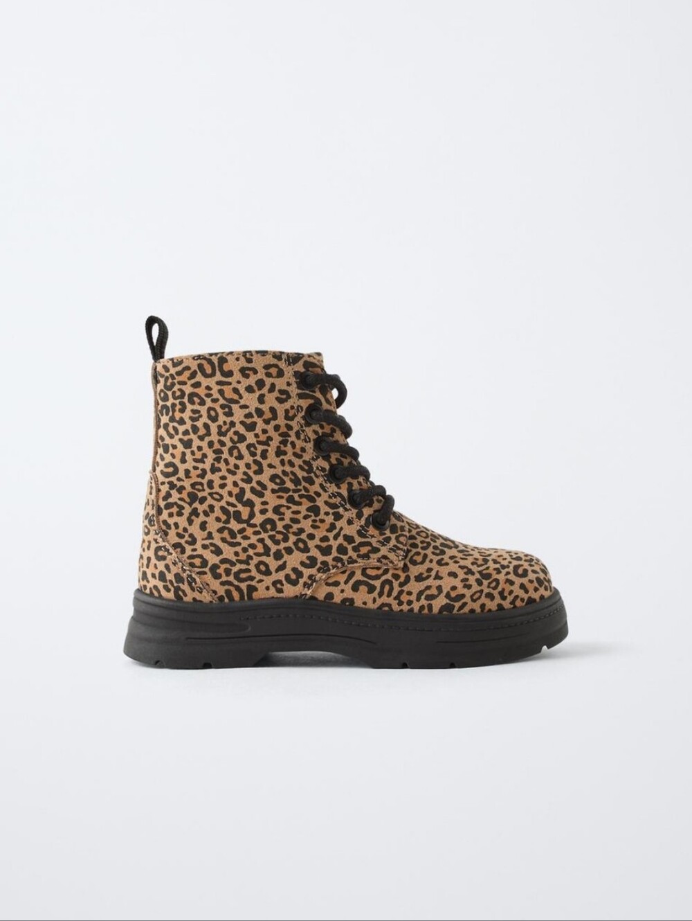 Leopard Print Lace-Up Boot